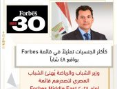 وزير الشباب والرياضة يُهنئ الشباب المصري لتصدرهم قائمة Forbes Middle East لعام ٢٠٢٤